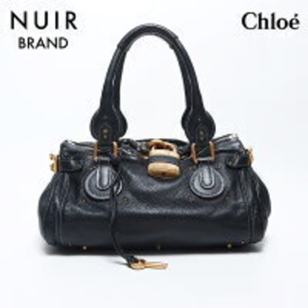 Chloe Paddington Padlock Key Handbag Black